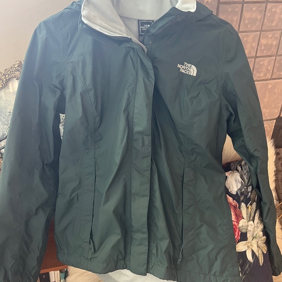 The North Face Hunter Green Rain Jacket - Picture 1 of 8